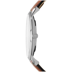 Fossil Minimalist Brown Strap Mens Watch