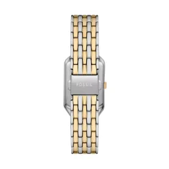 Fossil Raquel 23mm Rectangular Silver Dial Two-Tone Case & Bracelet Watch