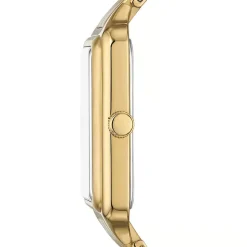 Fossil Raquel 26mm Rectangular Pearlised Dial Yellow Gold IP Case & Bracelet Watch