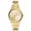 Fossil Scarlette 38mm Champagne Dial Yellow Gold IP Case Watch