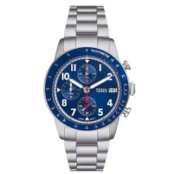 Fossil Sport Tourer Chronograph 42mm Blue Dial Steel Bracelet Watch