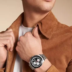 Fossil Sport Tourer Chronograph 42mm Black Dial Steel Bracelet Watch