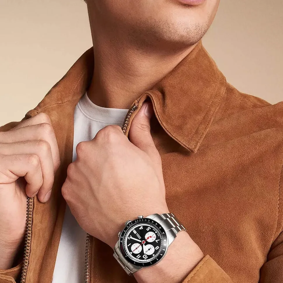Fossil Sport Tourer Chronograph 42mm Black Dial Steel Bracelet Watch