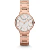 Fossil Virginia 28mm White Dial Rose Gold IP Case Bracelet Watch