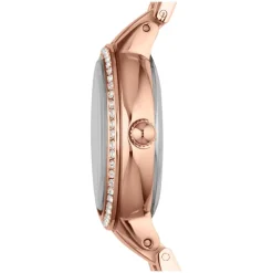 Fossil Virginia 28mm White Dial Rose Gold IP Case Bracelet Watch