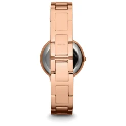 Fossil Virginia 28mm White Dial Rose Gold IP Case Bracelet Watch