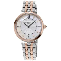 Frederique Constant Art Deco Mother Of Pearl Diamond Dial Bracelet Watch