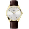 Frederique Constant Classics Index Quartz 40mm Silver Dial Brown Strap Watch