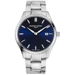 Frederique Constant Classics Index Quartz 40mm Blue Dial Bracelet Watch