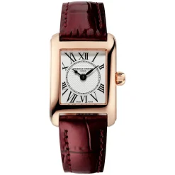 Frederique Constant Classics Carree Red Leather Strap Ladies Watch