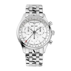 Frederique Constant Classics Chronograph Triple Calendar 40mm Silver Dial Steel Bracelet Watch