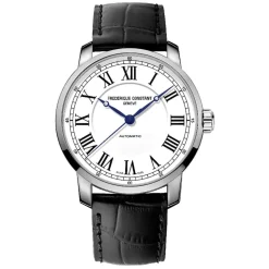 Frederique Constant Classic Automatic 39mm White Dial Black Strap Watch