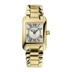 Frederique Constant Classics Caree 30x21mm Silver Dial Gold Tone Steel Bracelet Watch