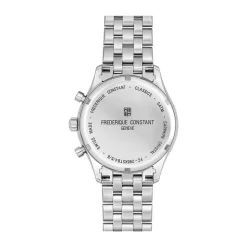 Frederique Constant Classics Chronograph Triple Calendar 40mm Silver Dial Steel Bracelet Watch