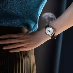 Frederique Constant Classics Moneta Moonphase 37mm Silver Dial Brown Leather Strap Watch