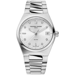 Frederique Constant Highlife Quartz 31mm Silver Diamond Dot Dial Bracelet Watch