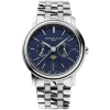 Frederique Constant 40mm Blue Dial Day Date Moonphase Bracelet Watch