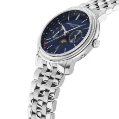 Frederique Constant 40mm Blue Dial Day Date Moonphase Bracelet Watch