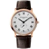 Frederique Constant Slimline Small Seconds Quartz Silver Dial Rose Gold PVD Case Strap Watch