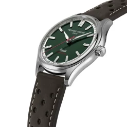 Frederique Constant Vintage Rally Healy 40mm Green Dial Brown Leather Strap Watch