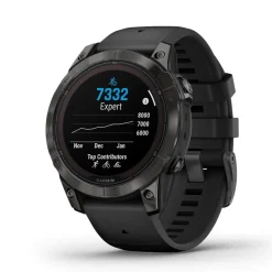 Garmin Fenix 7 Pro Sapphire Solar 47mm Carbon Grey DLC Titanium Case Black Strap Watch