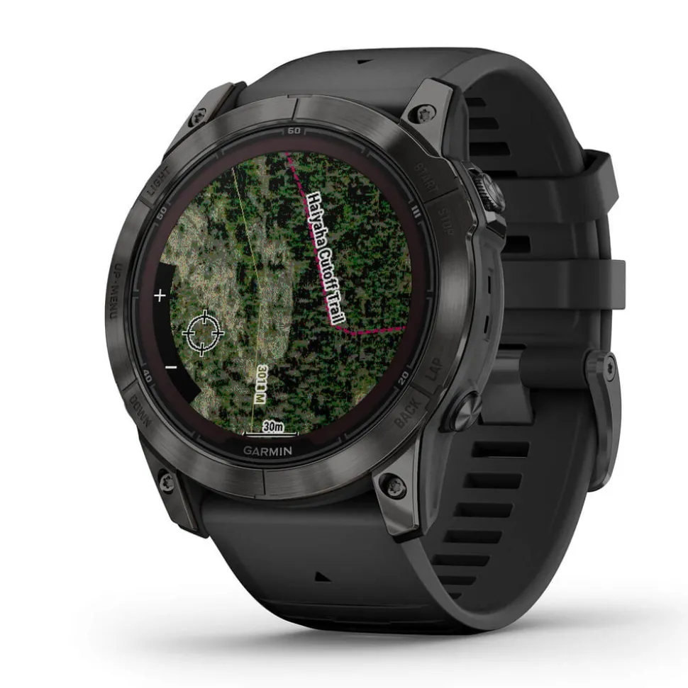 Garmin Fenix 7 Pro Sapphire Solar 51mm Carbon Grey DLC Titanium Case Black Strap Watch