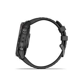 Garmin Fenix 7 Pro Sapphire Solar 51mm Carbon Grey DLC Titanium Case Black Strap Watch