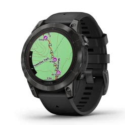 Garmin Fenix 7 Pro Sapphire Solar 47mm Carbon Grey DLC Titanium Case Black Strap Watch