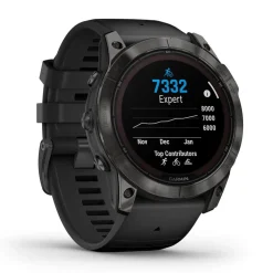 Garmin Fenix 7 Pro Sapphire Solar 51mm Carbon Grey DLC Titanium Case Black Strap Watch