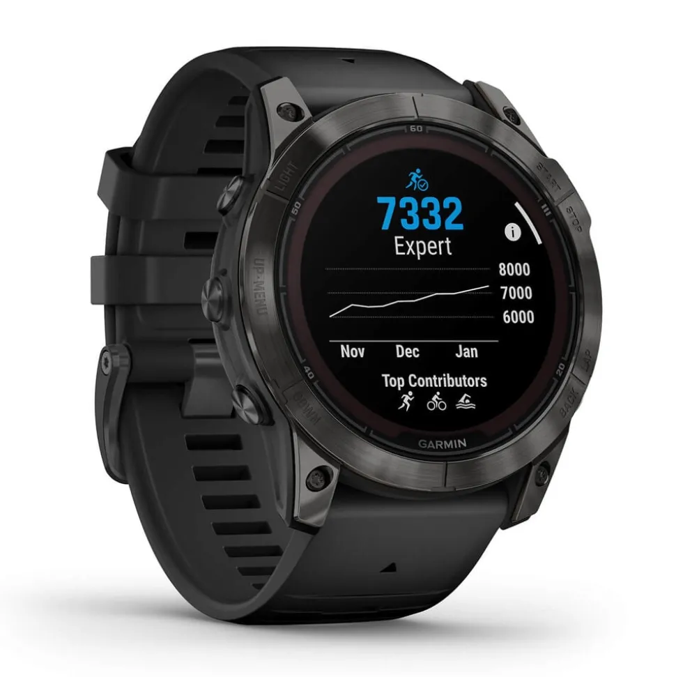 Garmin Fenix 7 Pro Sapphire Solar 51mm Carbon Grey DLC Titanium Case Black Strap Watch
