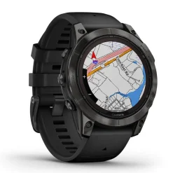 Garmin Fenix 7 Pro Sapphire Solar 47mm Carbon Grey DLC Titanium Case Black Strap Watch