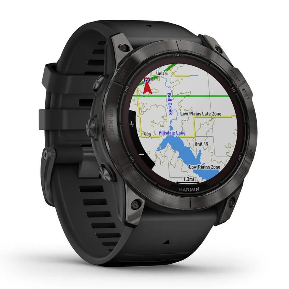 Garmin Fenix 7 Pro Sapphire Solar 51mm Carbon Grey DLC Titanium Case Black Strap Watch