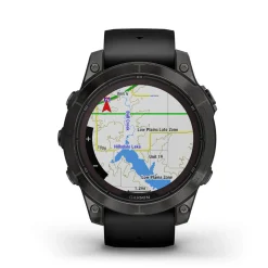 Garmin Fenix 7 Pro Sapphire Solar 47mm Carbon Grey DLC Titanium Case Black Strap Watch