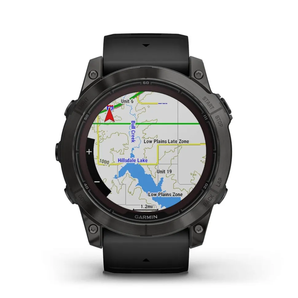 Garmin Fenix 7 Pro Sapphire Solar 51mm Carbon Grey DLC Titanium Case Black Strap Watch