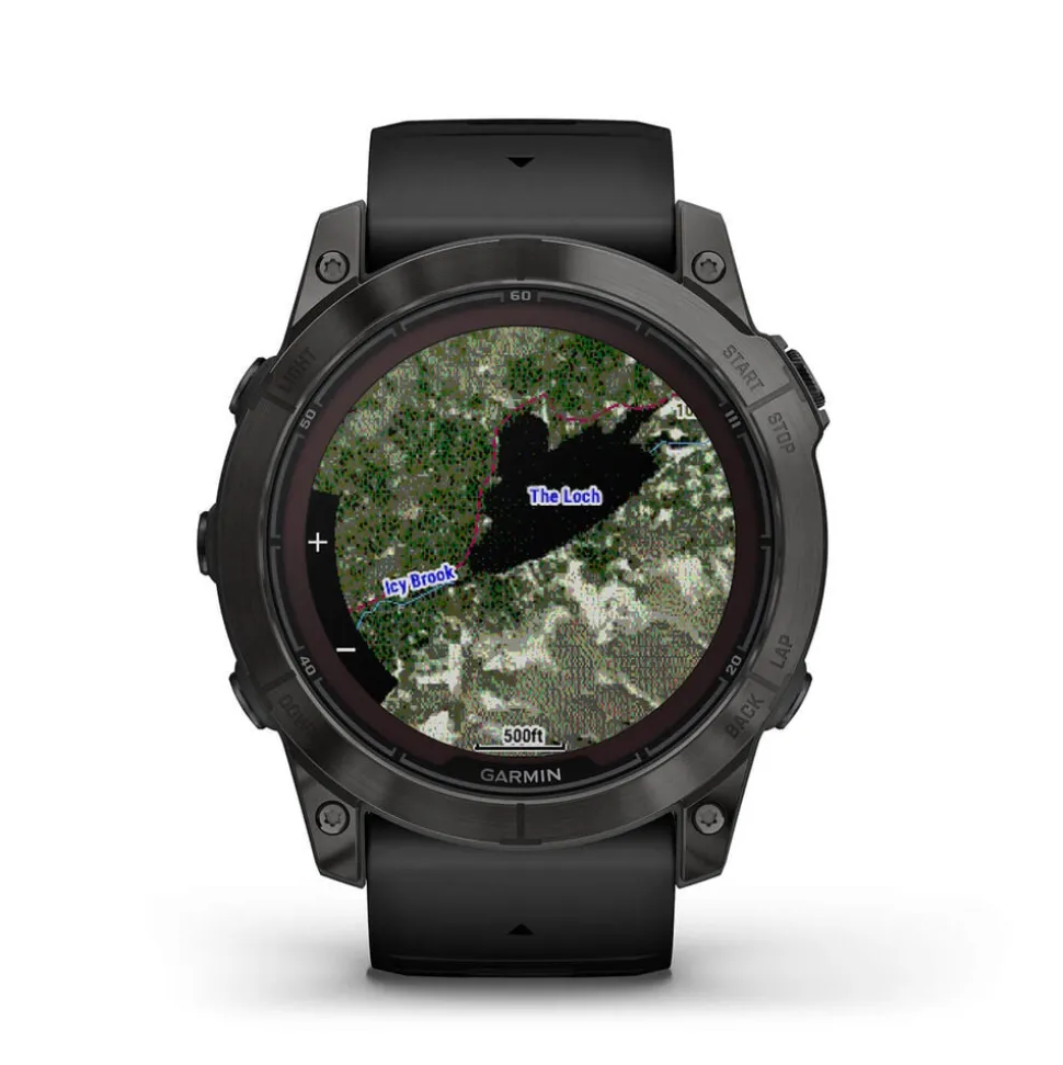Garmin Fenix 7 Pro Sapphire Solar 51mm Carbon Grey DLC Titanium Case Black Strap Watch