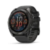 Garmin fenix&reg; 8 AMOLED 51mm Carbon Grey DLC Titanium Case Black Pebble Grey Silicon Strap Watch