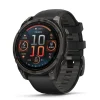 Garmin fenix&reg; 8 AMOLED 47mm Carbon Grey DLC Titanium Case Black Pebble Grey Silicon Strap Watch
