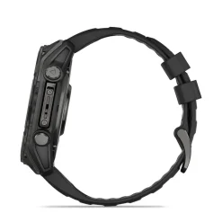 Garmin fenix&reg; 8 AMOLED 51mm Carbon Grey DLC Titanium Case Black Pebble Grey Silicon Strap Watch