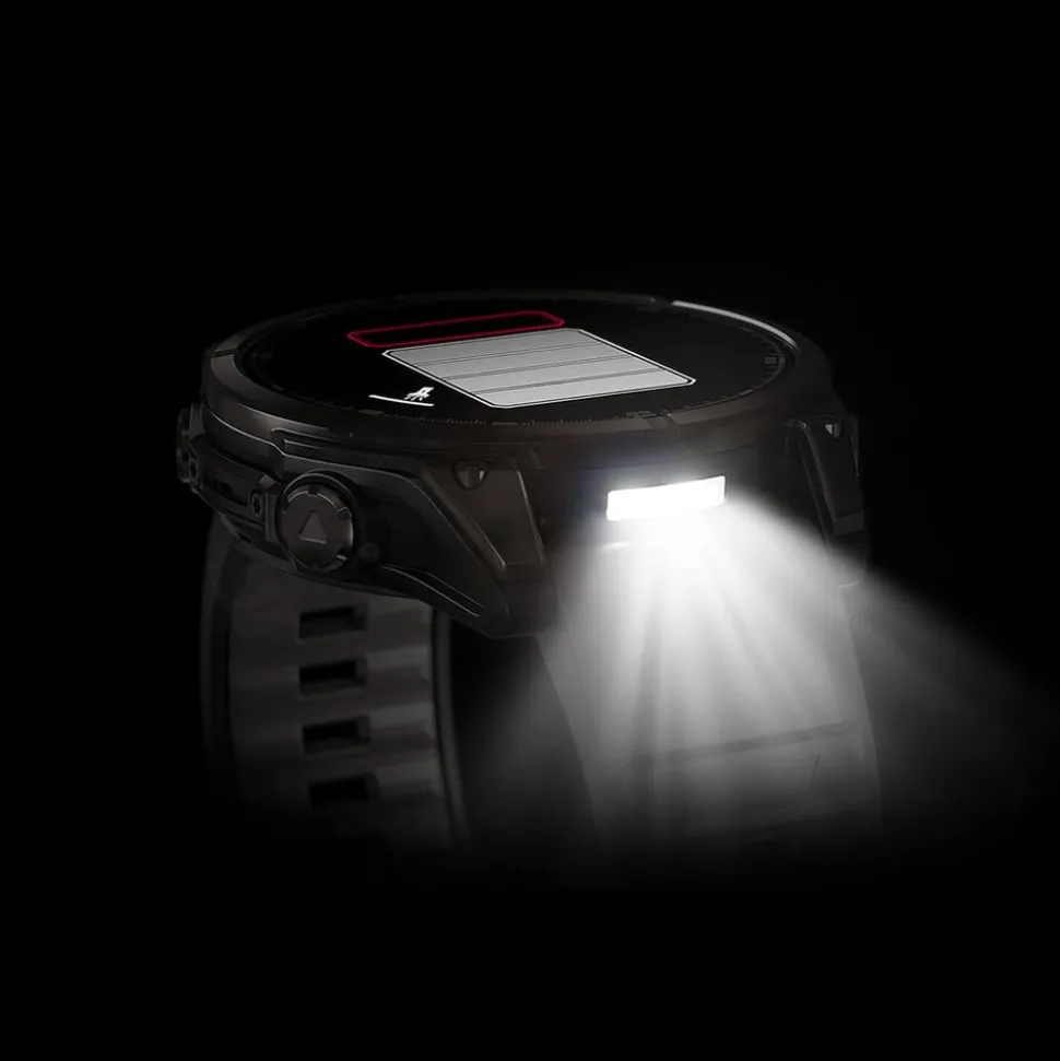 Garmin fenix® 8 AMOLED 47mm Carbon Grey DLC Titanium Case Black Pebble Grey Silicon Strap Watch