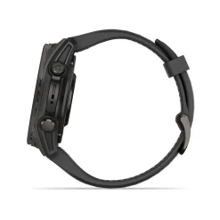 Garmin fenix&reg; 8 AMOLED 43mm Carbon Grey DLC Titanium Case Black Pebble Grey Silicon Strap Watch