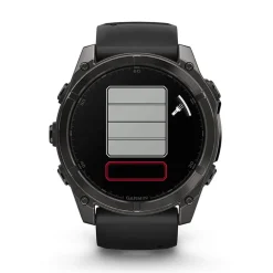 Garmin fenix&reg; 8 AMOLED 51mm Carbon Grey DLC Titanium Case Black Pebble Grey Silicon Strap Watch