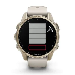 Garmin fenix&reg; 8 AMOLED Sapphire 43mm Soft Gold Case Fog Grey Dark Sandstone Silicon Strap Watch