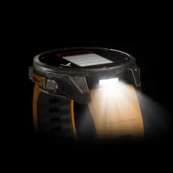 Garmin fenix&reg; 8 AMOLED Sapphire 47mm Titanium Case Spark Orange Graphite Silicon Strap Watch
