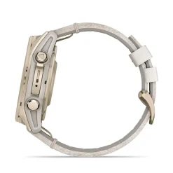 Garmin fenix® 8 AMOLED Sapphire 43mm Soft Gold Case Limestone Leather Strap Watch