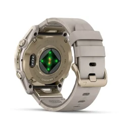 Garmin fenix® 8 AMOLED Sapphire 43mm Soft Gold Case Limestone Leather Strap Watch