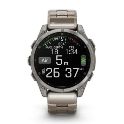 Garmin fenix&reg; 8 AMOLED Sapphire 47mm Titanium Case Vented Titanium Bracelet Watch