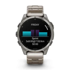 Garmin fenix&reg; 8 AMOLED Sapphire 47mm Titanium Case Vented Titanium Bracelet Watch