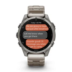 Garmin fenix&reg; 8 AMOLED Sapphire 47mm Titanium Case Vented Titanium Bracelet Watch