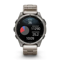 Garmin fenix&reg; 8 AMOLED Sapphire 47mm Titanium Case Vented Titanium Bracelet Watch
