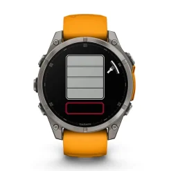 Garmin fenix&reg; 8 AMOLED Sapphire 47mm Titanium Case Spark Orange Graphite Silicon Strap Watch